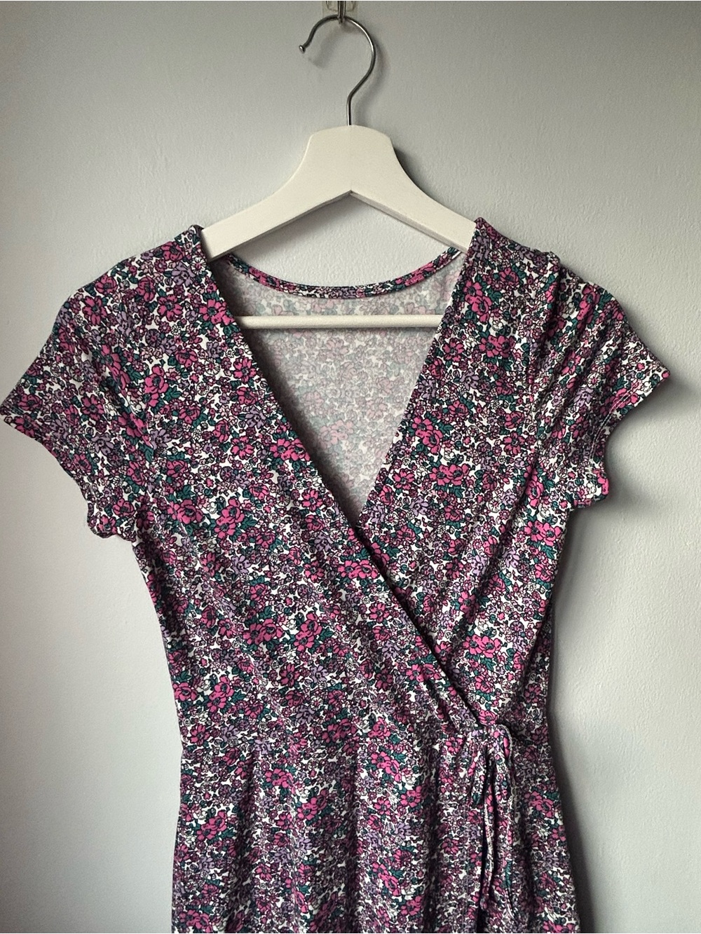 Pink Floral Mock Wrap Maxi Dress Women’s Size M - Picture 8 of 10